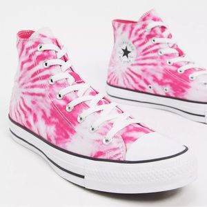 Converse Chuck Taylor All Star Hi Tie Dye sneakers in pink